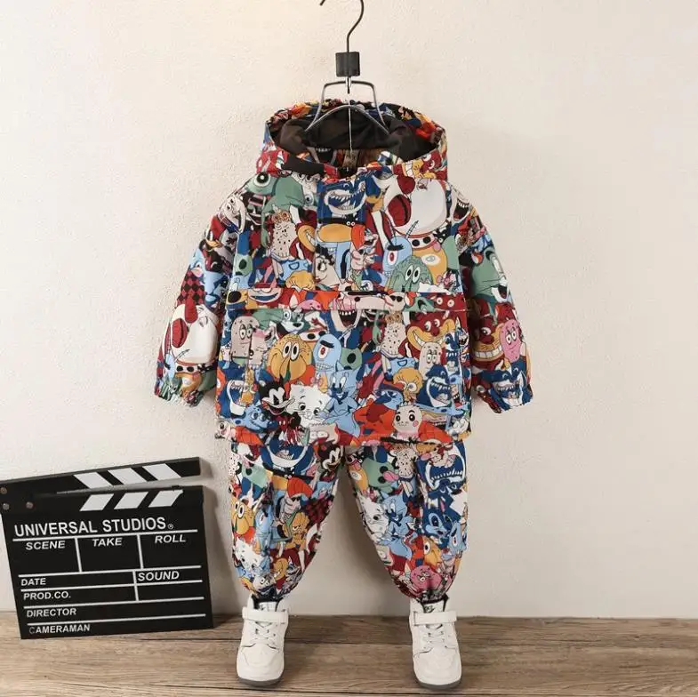 

2-12Year Infant Kids Clothes Sport Suit Baby Boys Girls Cartoon Clothing Sets Children Fashion Hoodies + Pants 2PCS Boys Suits