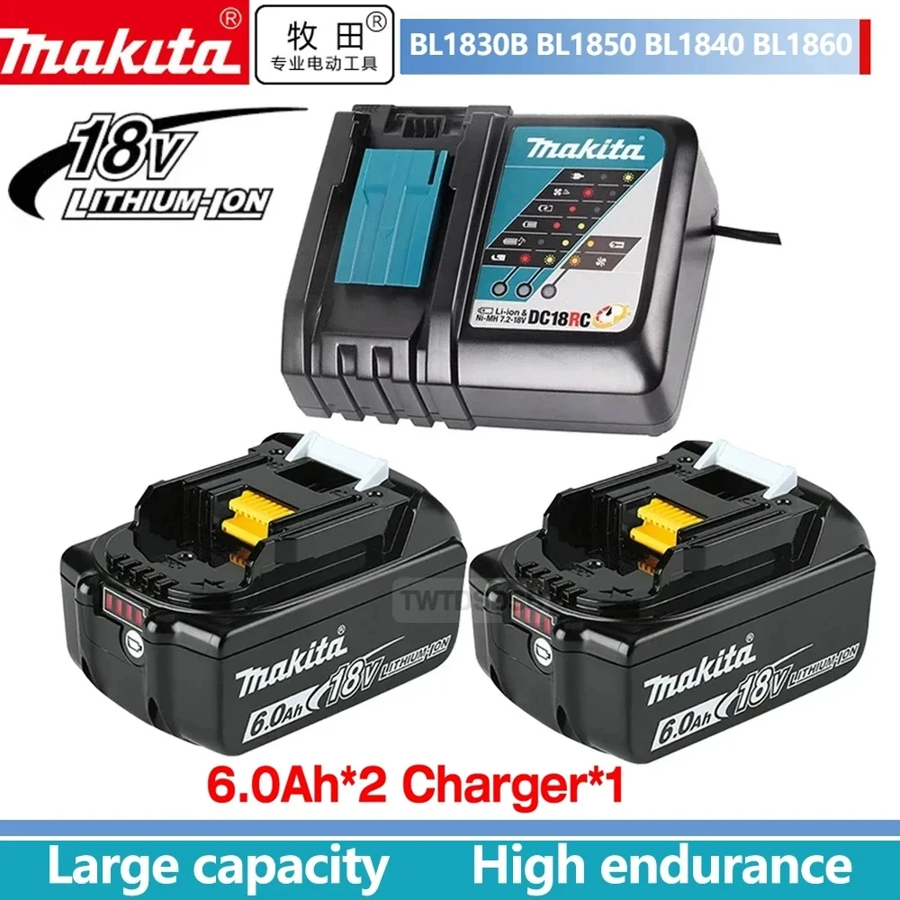 Оригинальный Makita BL1860 BL1850B BL1850 BL1840 BL1830 отвертка аккумулятор и зарядное устройство 18 в запасные аккумуляторы для электроинструмента.