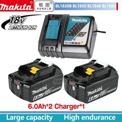 Original Makita BL1860 BL1850B BL1850 BL1840 BL1830 screwdriver battery & charger 18v Replacement Power Tool Batteries.