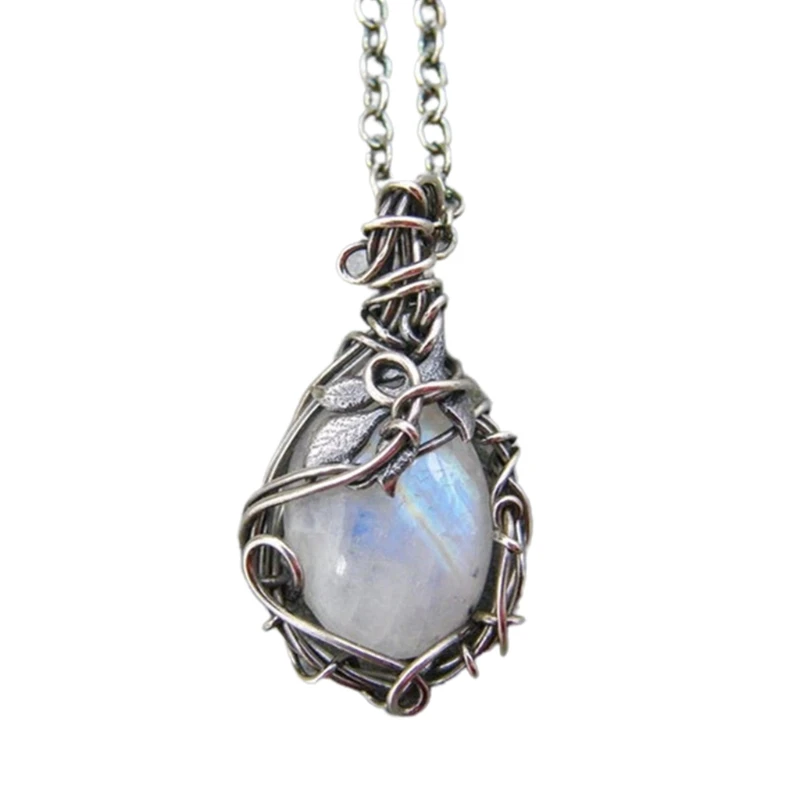 Teardrop Chain Necklace Moonstone 