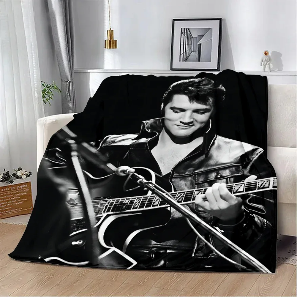 The King E-Elvis Presley Printed Blanket Picnic Blankets Warm Blanket Soft and Comfortable Blanket Home Travel Birthday Gift 3