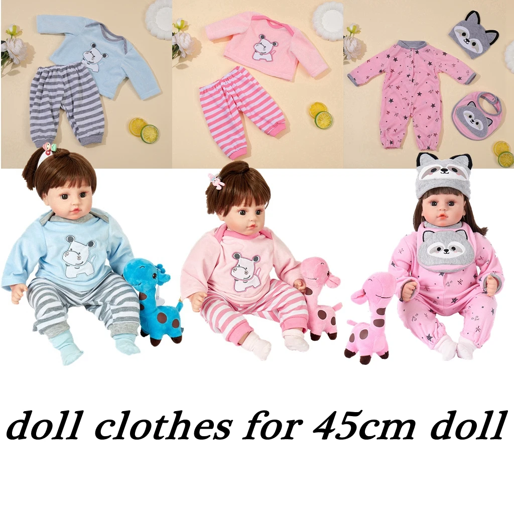 인형 옷 액세서리 DIY 장난감, 45cm 다시 태어난 인형 옷, 소녀 인형, 18 인치 베베 인형 바디 수트 의류