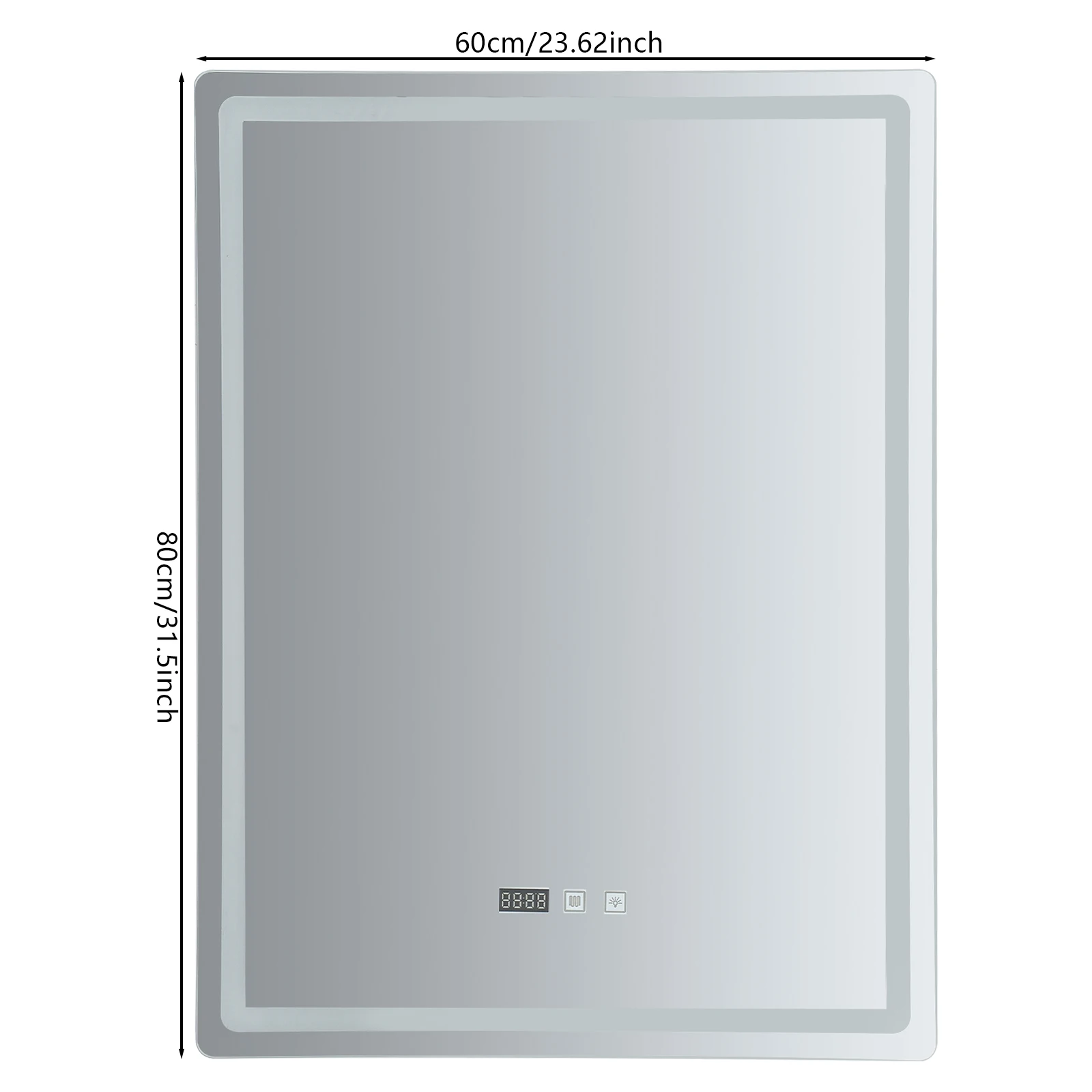 LED Bathroom Mirror Anti-Fog Bathroom Mirror, Wall Mounted Lighted Vanity Mirrors for Wall with 3 Colors Dimmable, Touch Switch 5