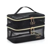 Women Travel Cosmetic Bag Large-Capacity Wash Bags Black Mesh Makeup Case Organizer Storage Pouch Casual Zipper Toiletry Make Up 3