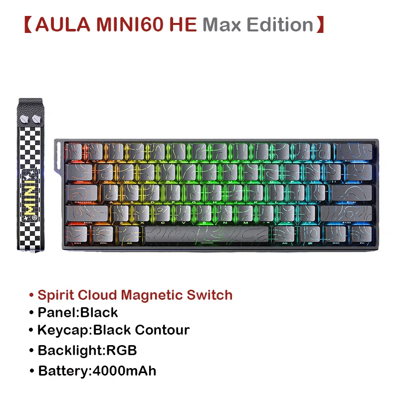 ตัวเลือกสินค้า คีย์บอร์ดเกมมิ่ง Mini60 ทนทาน แม่นยำ 3 โหมดเชื่อมต่อ