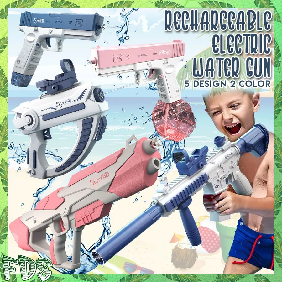 

Electric Water Gun Rechargeable Burst Water Gun Fully Automatic Large Capacity Magazine Automatic Water Absorbing Field WaterGun