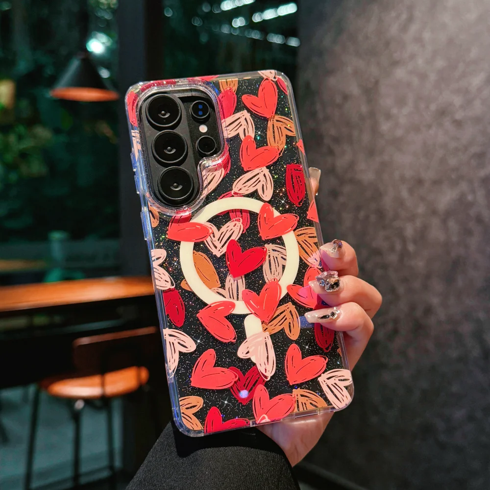 Luxury Aurora Love Magnetic Case with Floral Design