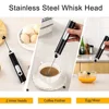 Electric Foamer Mixer Whisk Beater Stirrer 3-Speeds Coffee Milk Drink Frother USB Rechargeable Handheld Food Blender Whisk 5