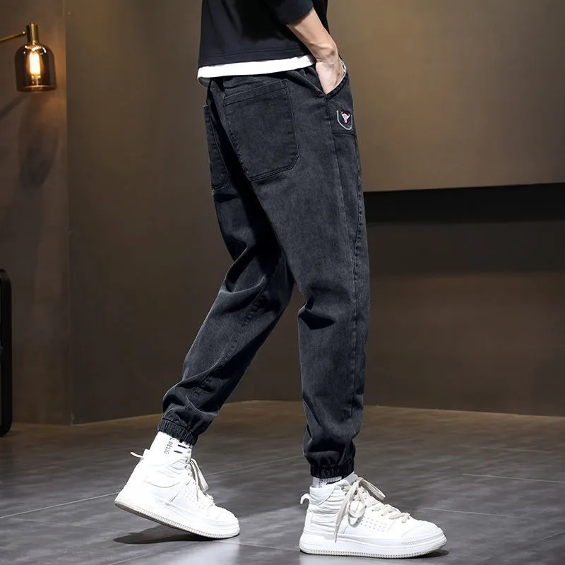 Men Cargo Jeans Denim Jogger Pants Baggy Harem Jean Trousers Plus Size denim pants denim trousers cargo jeans