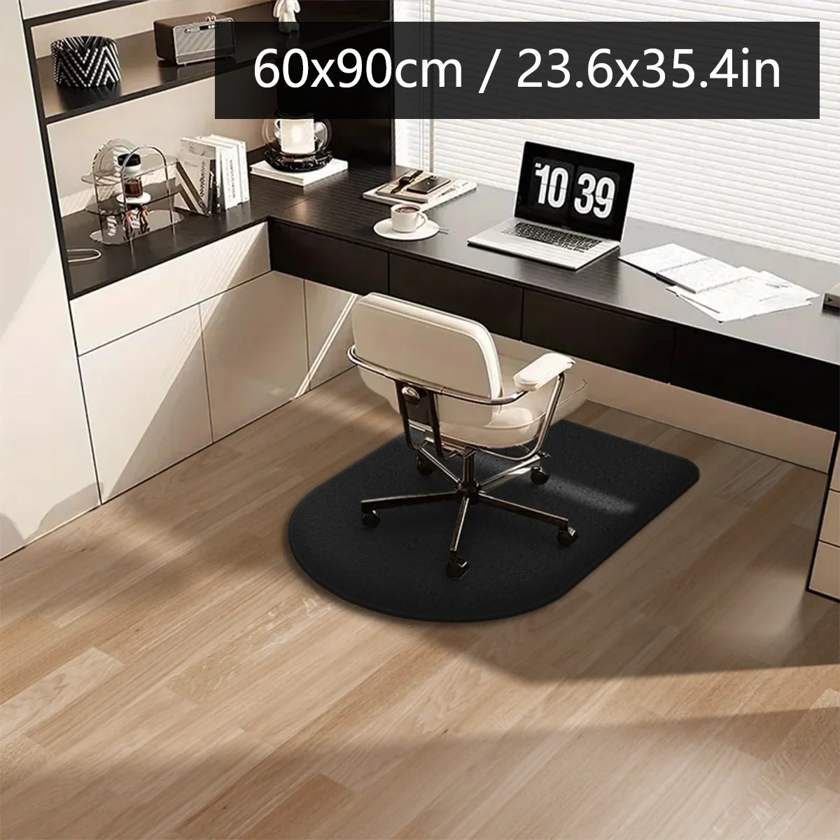 Solid color computer chair mat flannel floor mat thickened desk swivel chair arched carpet study soft dressing table foot mat