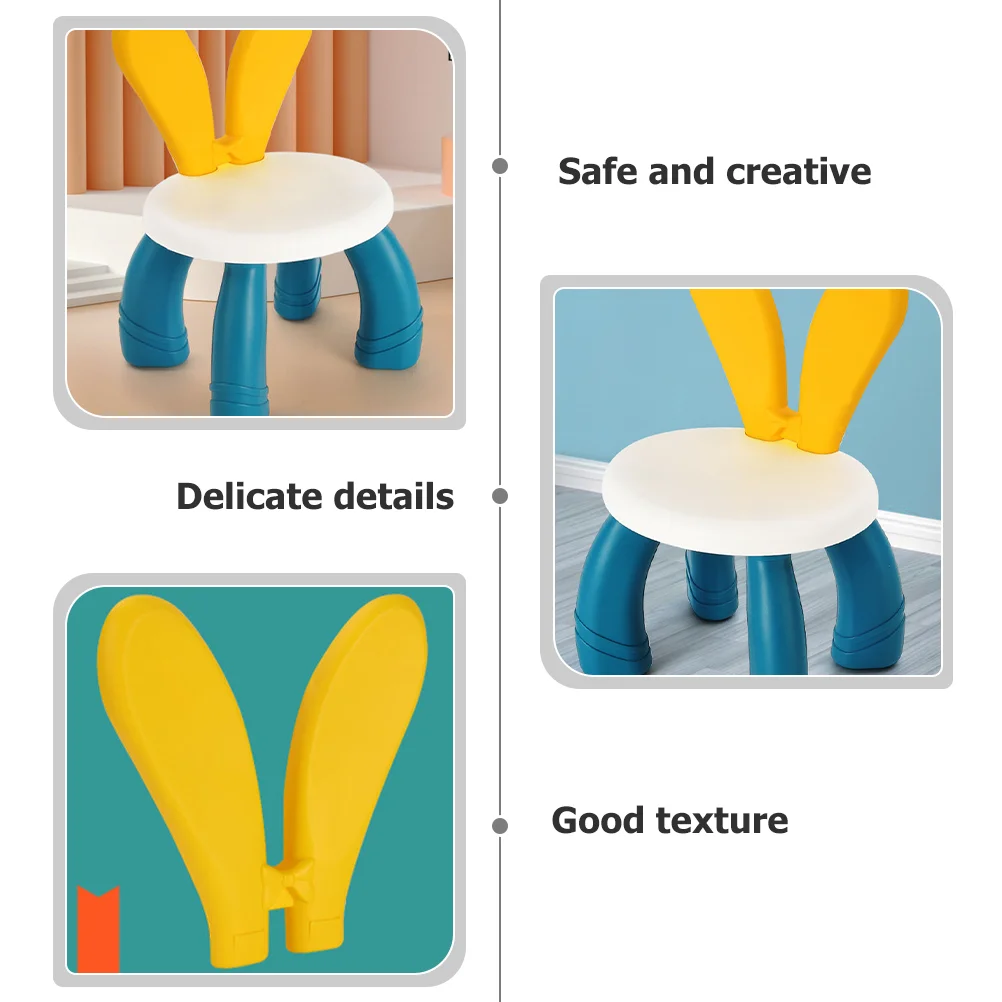 Kids Stool Rabbit Ears Anti Skid Plastic Footstool Cartoon Chair For Lightweight Portable Dining Seat Toy Home Use baby footstool