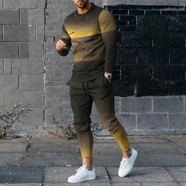 3D printed interesting face hands men's two piece set
