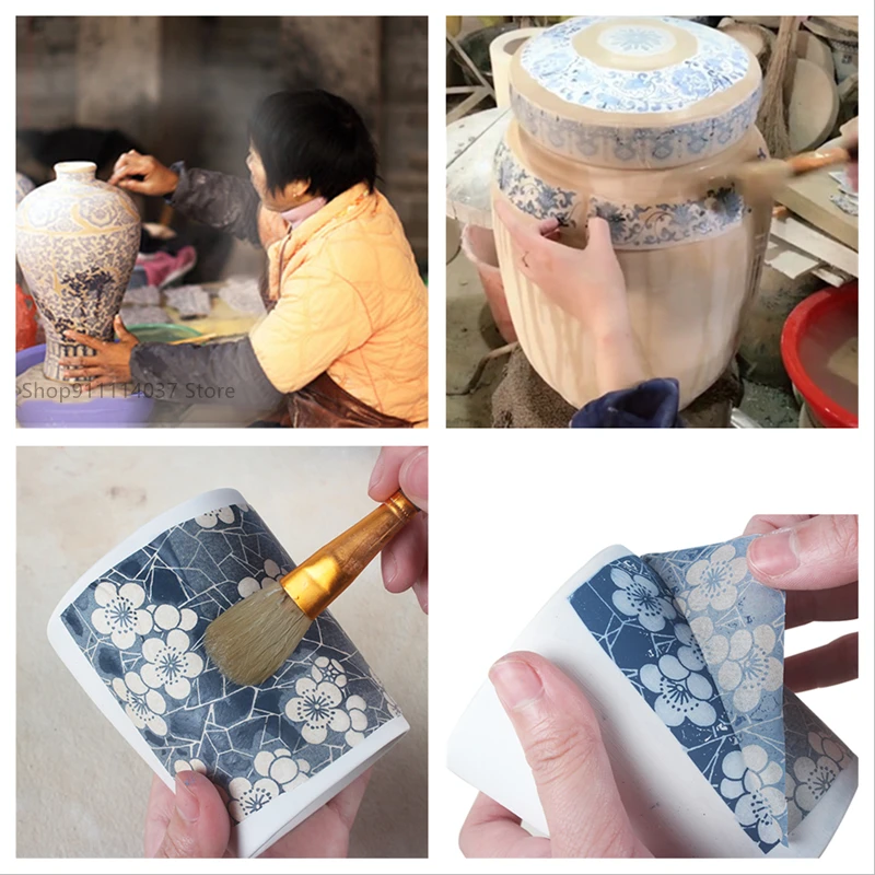 Porselein Papier Transfer Papier Jingdezhen Blauw & Wit Porselein Gewoon Papier Papier Keramiek Papier Voor Diy Kunst Ambachten