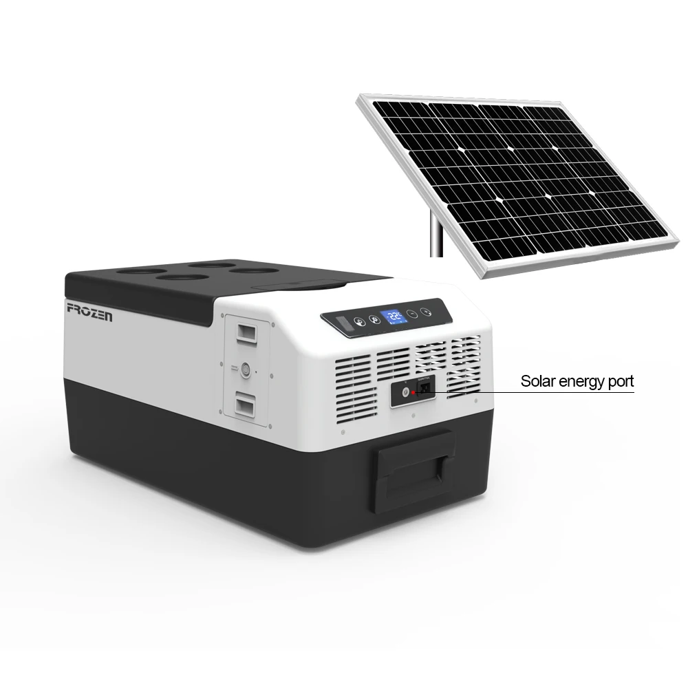 Portable mobile fridge car refrigerator with built-in battery solar 12V freezer camping fridge prices