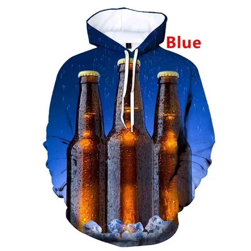 thumbnail image 1 of Sudadera con capucha con estampado 3D de cerveza para hombre, sudaderas casuales de moda, sudaderas con capucha holgadas de gran tamaño con estampado completo, 1 of 5