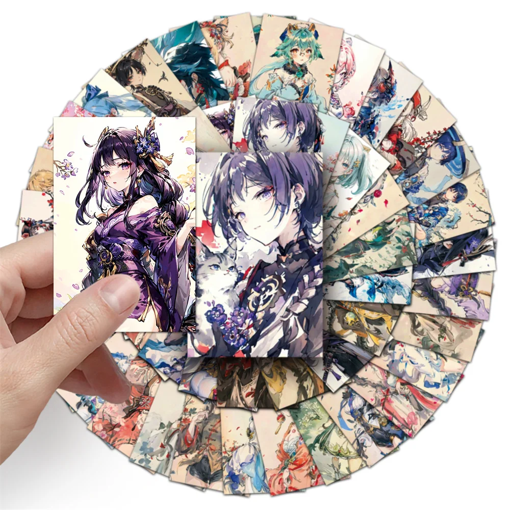 10/30/50PCS New Ink Wind Genshin Impact Sticker Cartoon Creative Anime iPad Car Water Cup Guitar Decoration Waterproof Wholesale