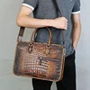 New Fashion Alligator Men's Briefcase Crocodile Pattern Cow Leather Travel Bags Handbags Men Shoulder Bag Messenger Laptop Bags 3