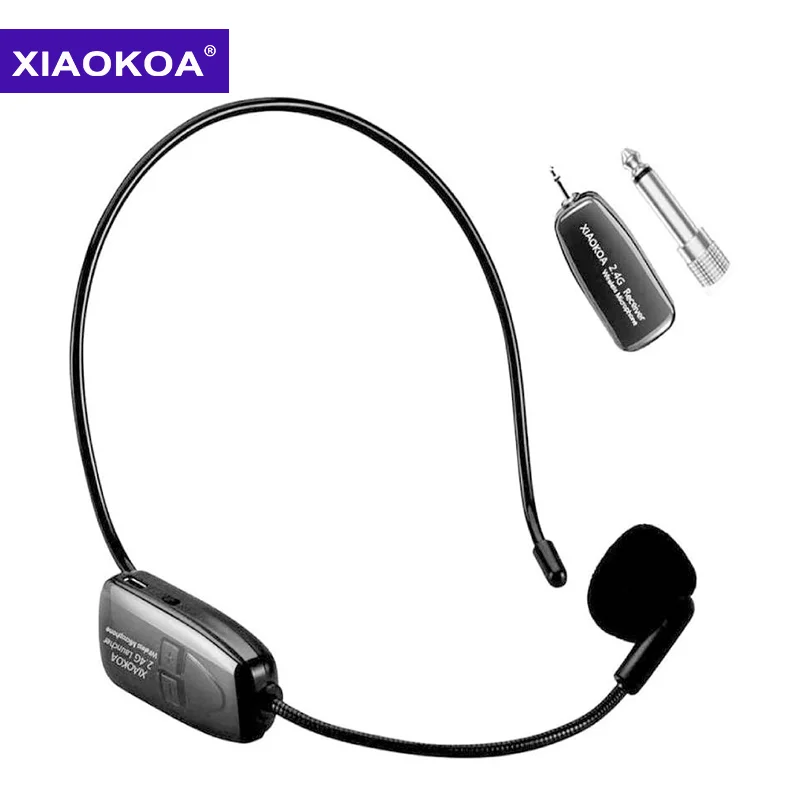 Xiaokoa 2.4g Wireless Microphone Headset Mic For Voice Amplifier