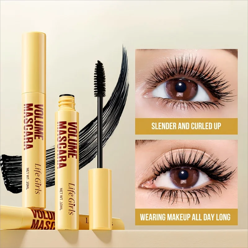 Mascara volume mince Life Girls, waterproof, longue tenue, recourbe les cils en un seul passage, maquillage des yeux_voghion.com