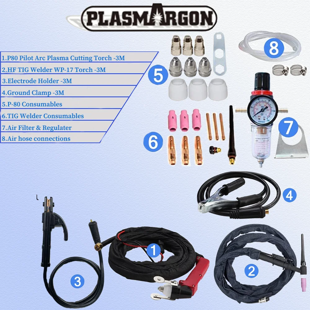 Plasmargon 4 in 1 Welding Machine CT418P TIG/CUT/MMA/PULSE Multifunction Pilot Arc Plasma Cutting Machine 4