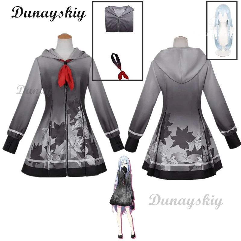 

Yoisaki Kanade Cosplay Anime Project Sekai Colorful Stage Feat Costume Uniform Women Hooded Dress Wig Outfits for Party Set