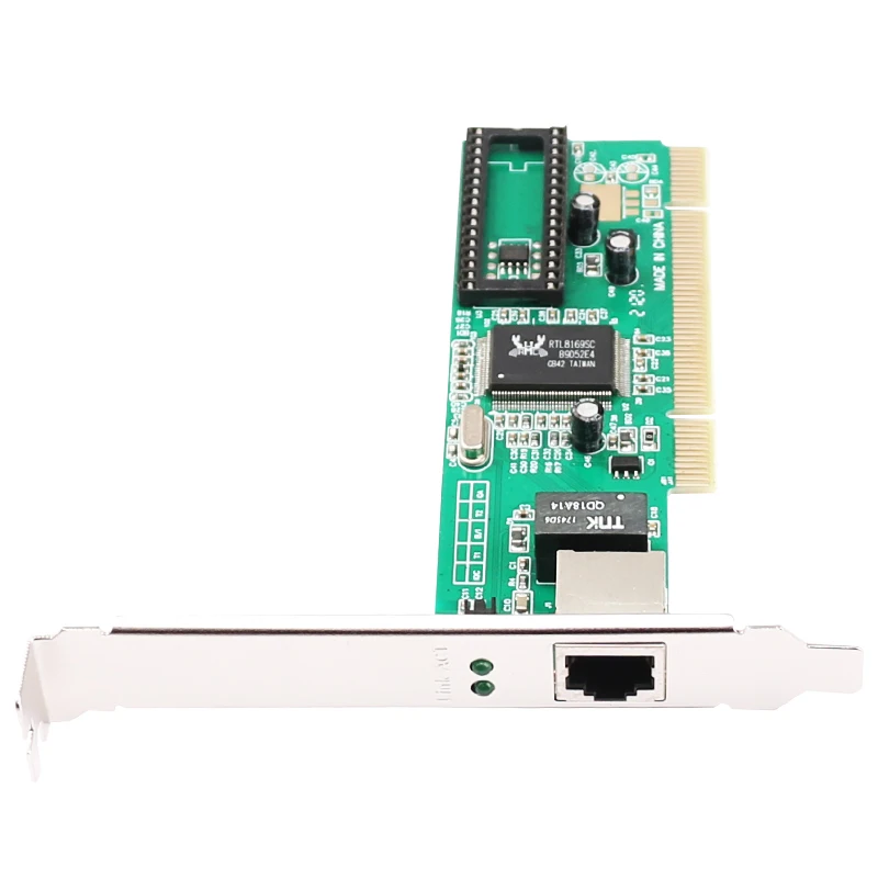 데스크탑 PC용 기가비트 PCI 이더넷 카드 RTL8169 칩, 10/100/1000Mbps, RJ45 단일 포트, 대형 및 소형 케이스 네트워크 어댑터에 적합