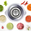 BioloMix 2 Speeds 500W Stainless Steel 2L Capacity Electric Chopper Meat Grinder Mincer Food Processor Slicer Meat Grinder 2