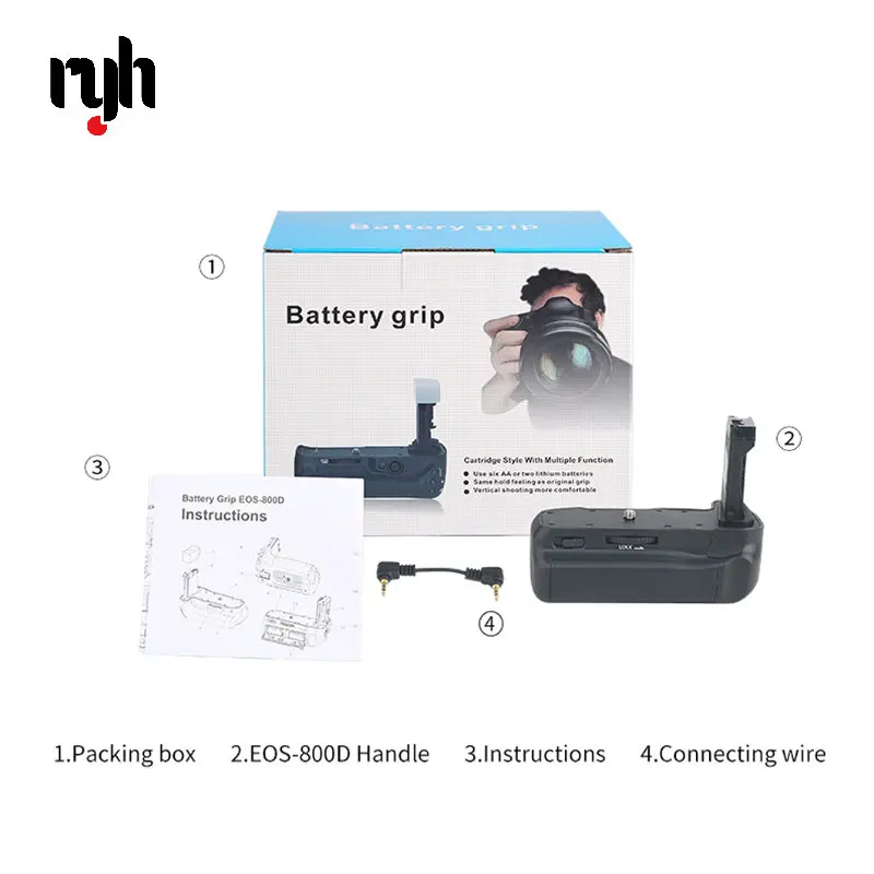 Impugnatura Batteria Verticale 800D Per Fotocamere Canon Eos 77D 800D 9000D Rebel T7I Kiss X9I Battery Grip