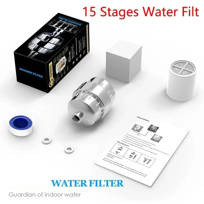 High-Output Shower Water Filter - Removes Chlorine & Heavy Metals, Softens Hard Water