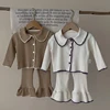Kids Boys Girls Pajamas Set Cotton Long Sleeve Children Sleepwear Pajamas Flared Pants Sets Baby Clothes Spring Autumn Clothing