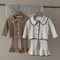 Kids Boys Girls Pajamas Set Cotton Long Sleeve Children Sleepwear Pajamas Flared Pants Sets Baby Clothes Spring Autumn Clothing