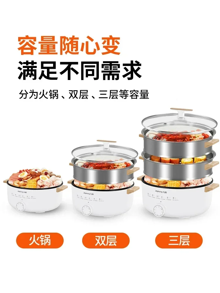 Mini electric steamer multi-functional household stainless steel mass breakfast electromechanical hotpot electric skillet 220V 3
