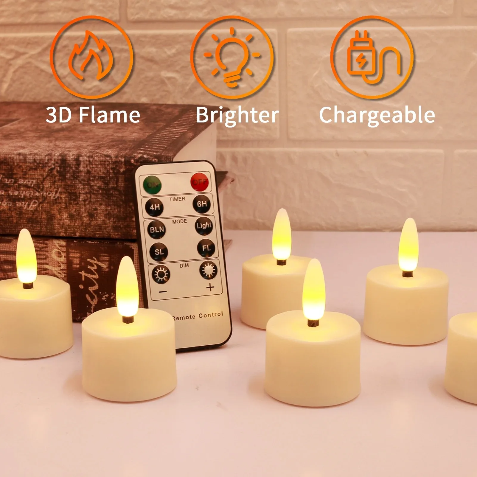 LED Tea Light Candles 6/12/18/24pcs Rechargeable Flameless Home Decor Flickering Electronic Candle Lamp For Home Gift