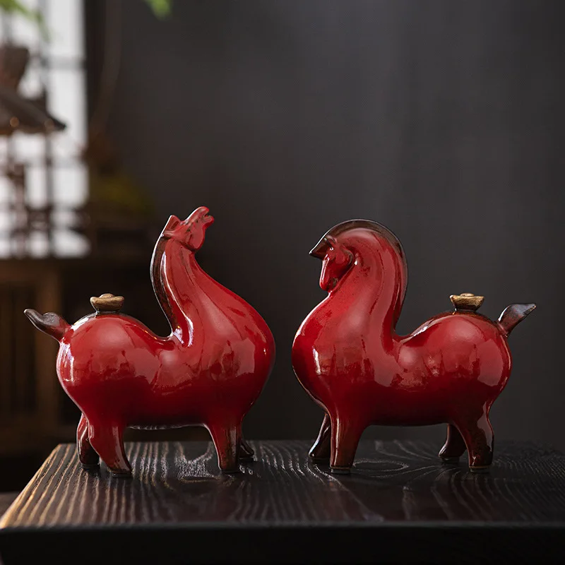0007 Chinese Handmade Ceramics Tangma Souvenirs Immediately Have Money Creative Lucky Ceramics Office Decoration Desktop Art
