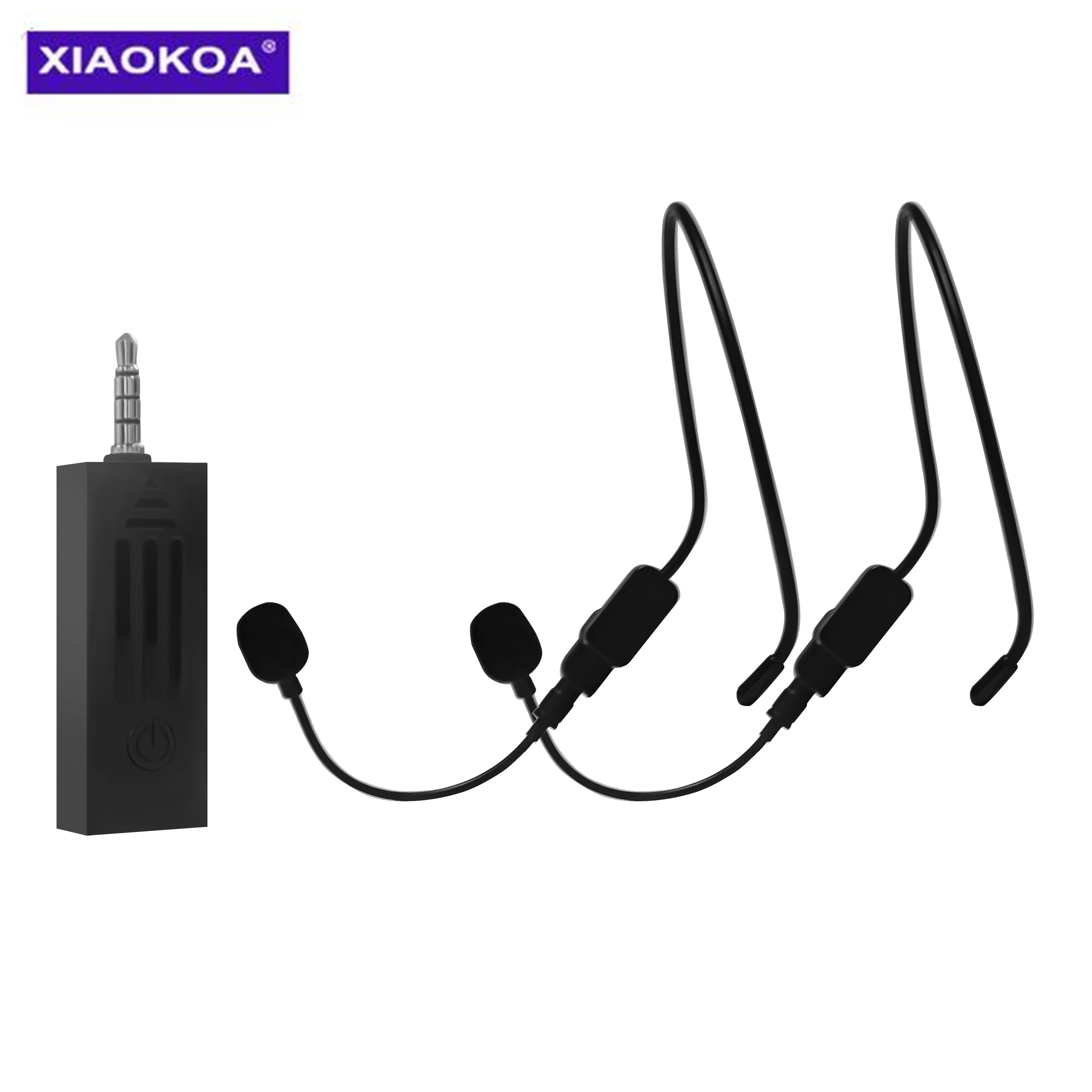 XIAOKOA 무선 헤드셋 마이크, 2.4GHz 무선 핸드헬드 마이크, 교육용 ..