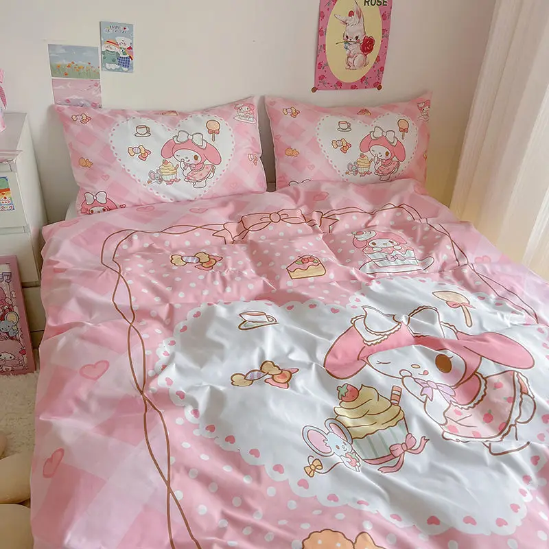 Erosebridal Lençóis de cama Kawaii rosa de desenho animado Capybara, lençol  quadriculado de grade geométrica, conjunto de cama de animais selvagens,  roupa de cama branca margarida para decoração de quarto de crianças (