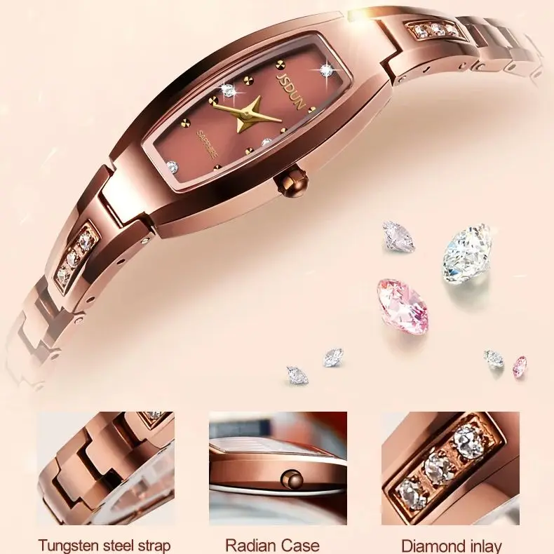 JSDUN 6530 Women Watch Luxury Imported Movement Quartz Watch HD Sapphire Waterproof Tungsten Steel Elegant Diamond Women Watch 4