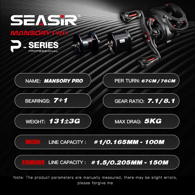 Seasir-超軽量カーボンファイバーフィッシングリール,ベイト