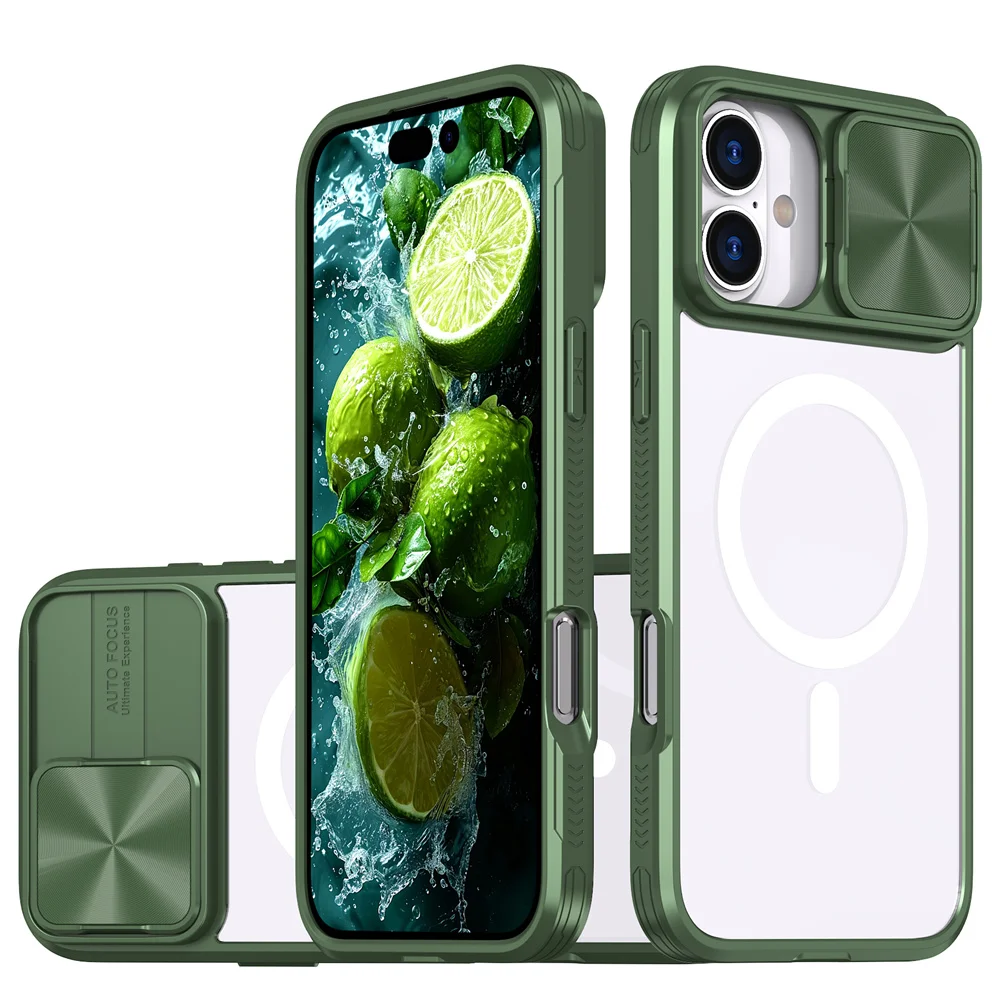 Magnetic Wireless Charging Case with Slide Lens Protection