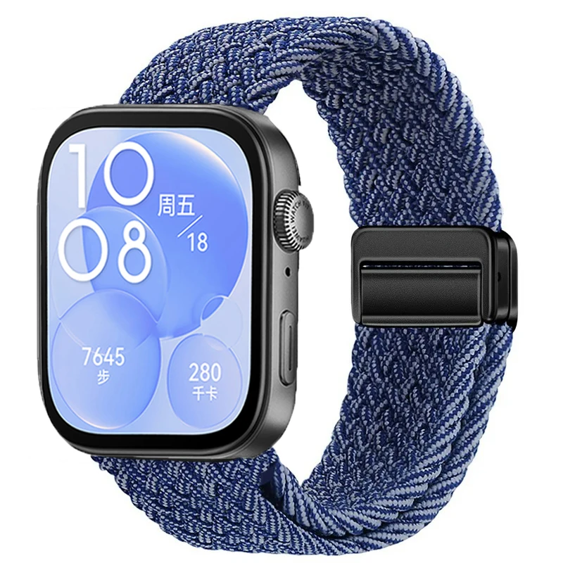 Breathable Magnetic Adjustable Woven Nylon Watch Strap Replacement Band