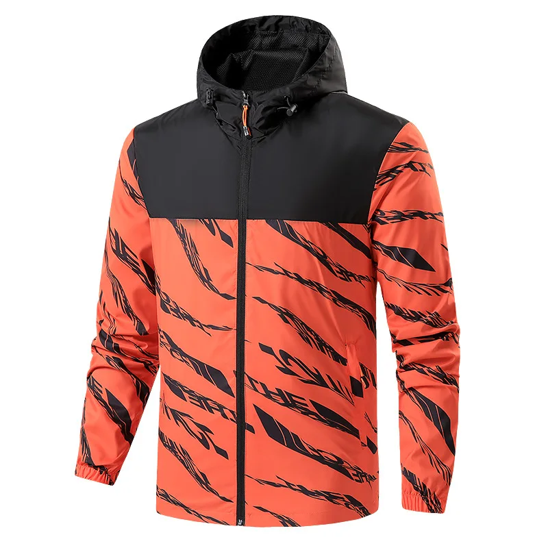 New Spring Autumn Summer Hooded Letter Thin Sports Windbreaker Jacket