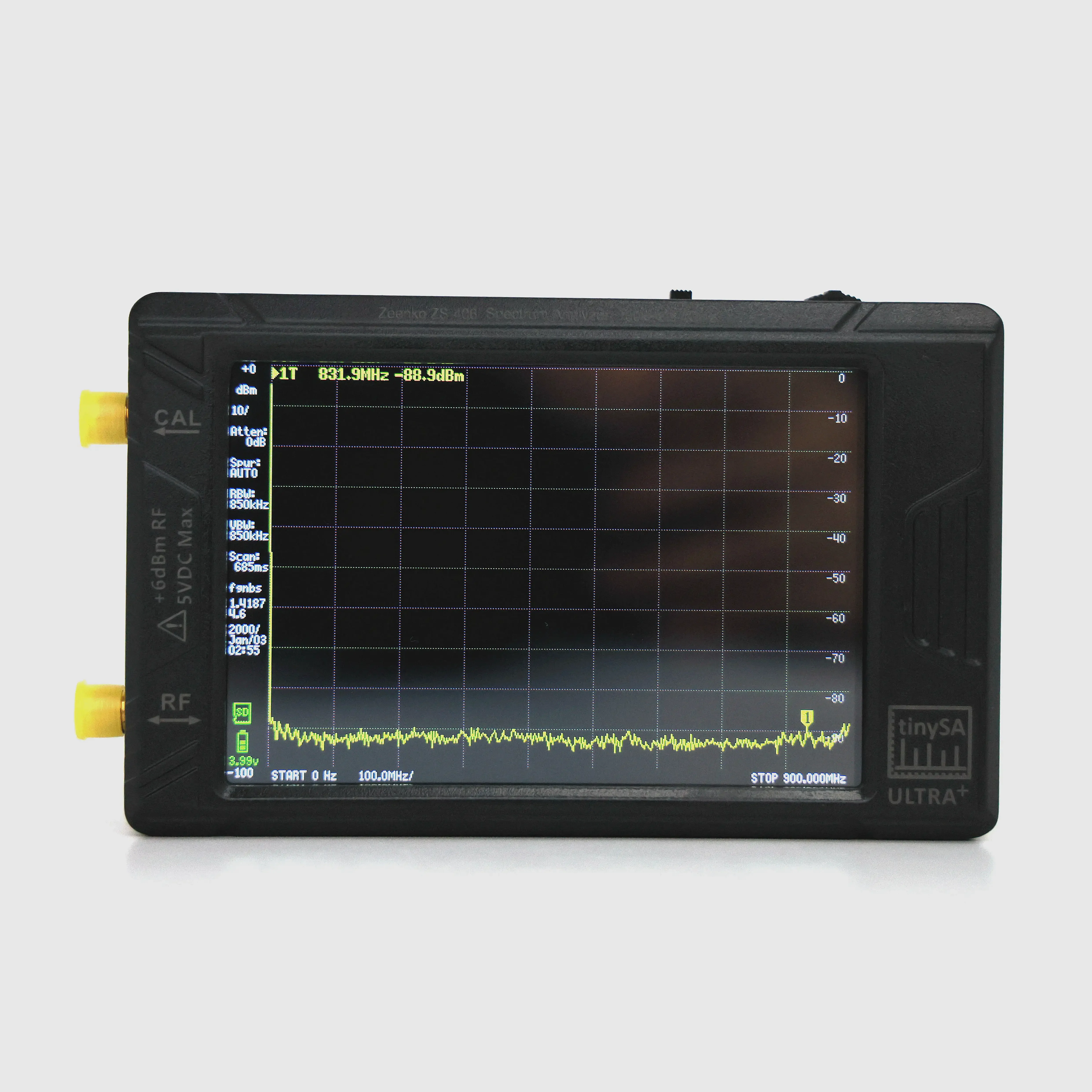 Latest Original TinySA ULTRA Plus ZS-406 Handheld Tiny Spectrum Analyzer TinySA 3.95 inch Touch Screen Build in Battery 4