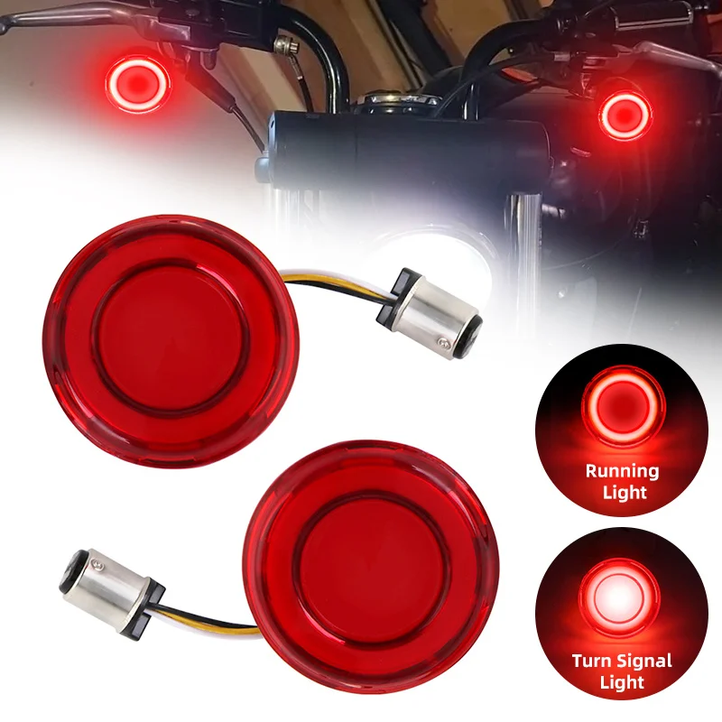 

Motorcycle Red Front Turn Signal Bullet 1157 Conversion Light For Harley Touring Electra Glide Sportster XL883 1200 X48 72 Dyna