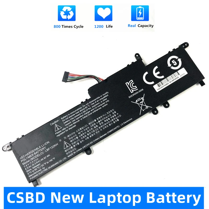 

CSBD New LBF122KH Laptop Battery For LG Xnote P210 P220 P330 Series Tablet Notebook P210-G.AE21G P210-GE25K P210-GE2PK 6300mAh