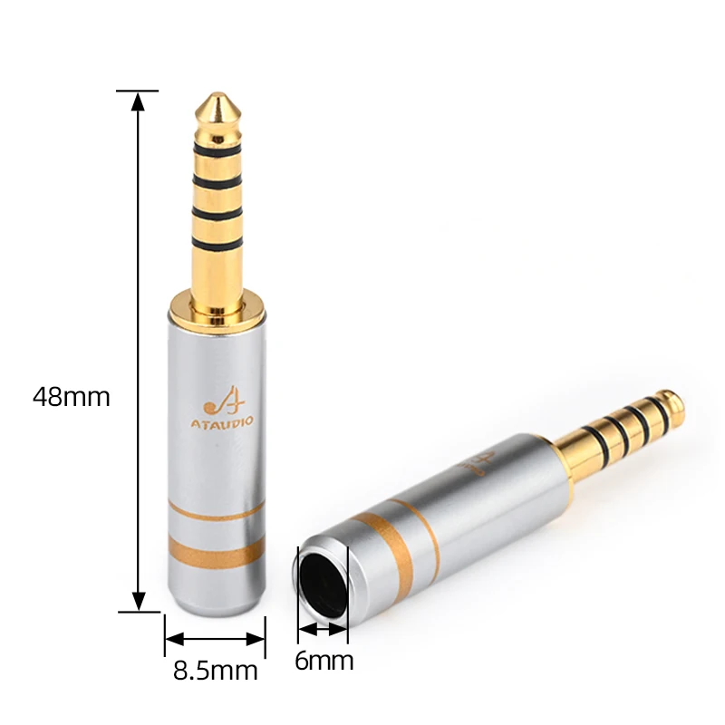 4 PCS HiFi 헤드셋 플러그 4 극 잭 4mm 케이블 어댑터 용 4.4mm 오디오 플러그 잭 커넥터