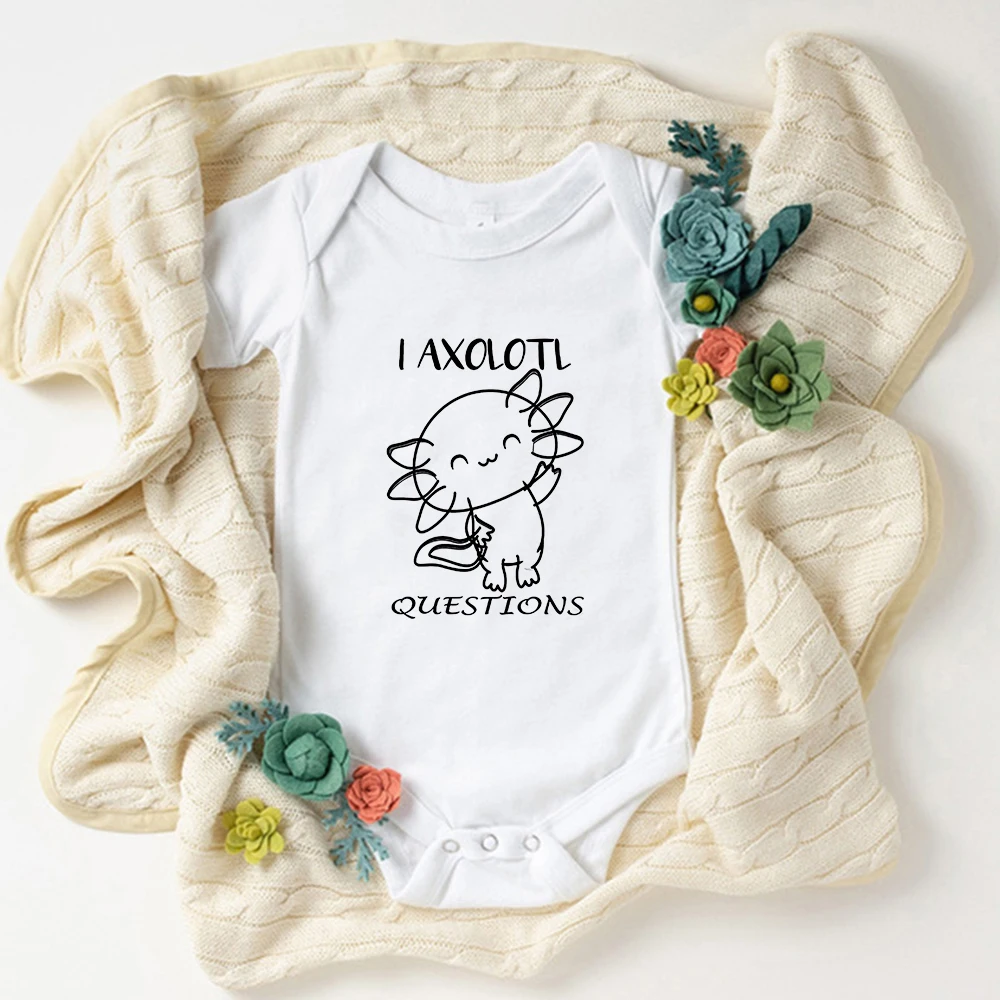 Cute Animal Axolotl Print Newborn Baby Body Fashion Kawaii Harajuku Infant Onesies Cartoon Aesthetic Toddler Girl Boy Clothes Aliexpress