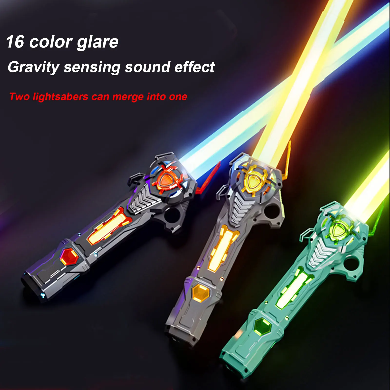 

16 Colors RGB Laser Sword Retractable Flashing Lightsaber Toy 2 In 1 Flashing Stick Space Sword Light Up Toys Gift For Kids Boys