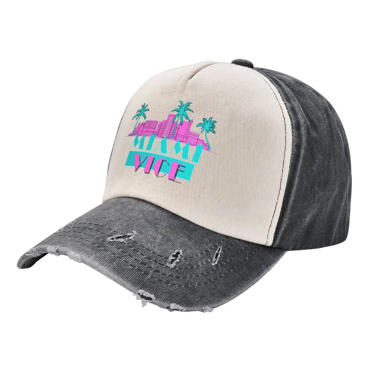Miami Vice 80S Racerback Un Cappello Da Baseball Lavato