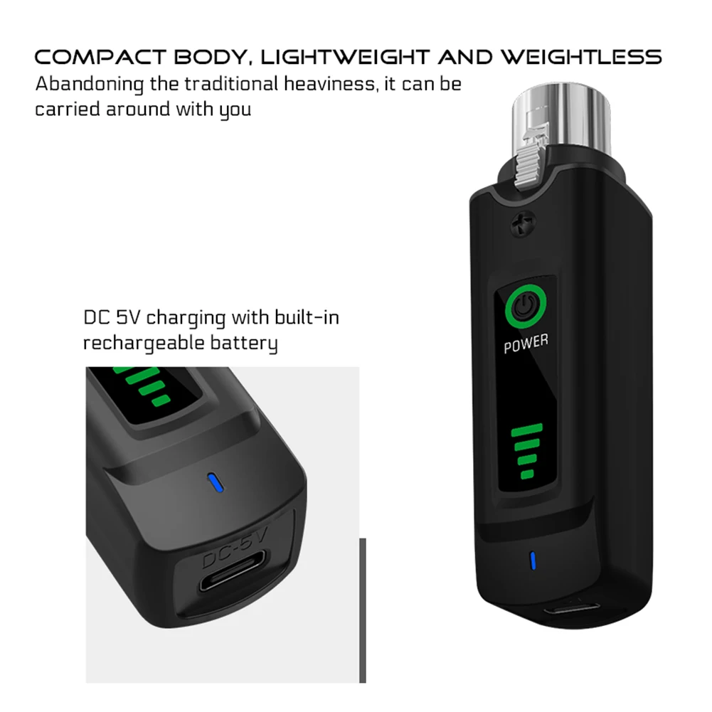 Wireless Microphone Transmitter Receiver Set With/No XLR Adapter For Dynamic Microphone Electric Guitar Audio Mixer PA System