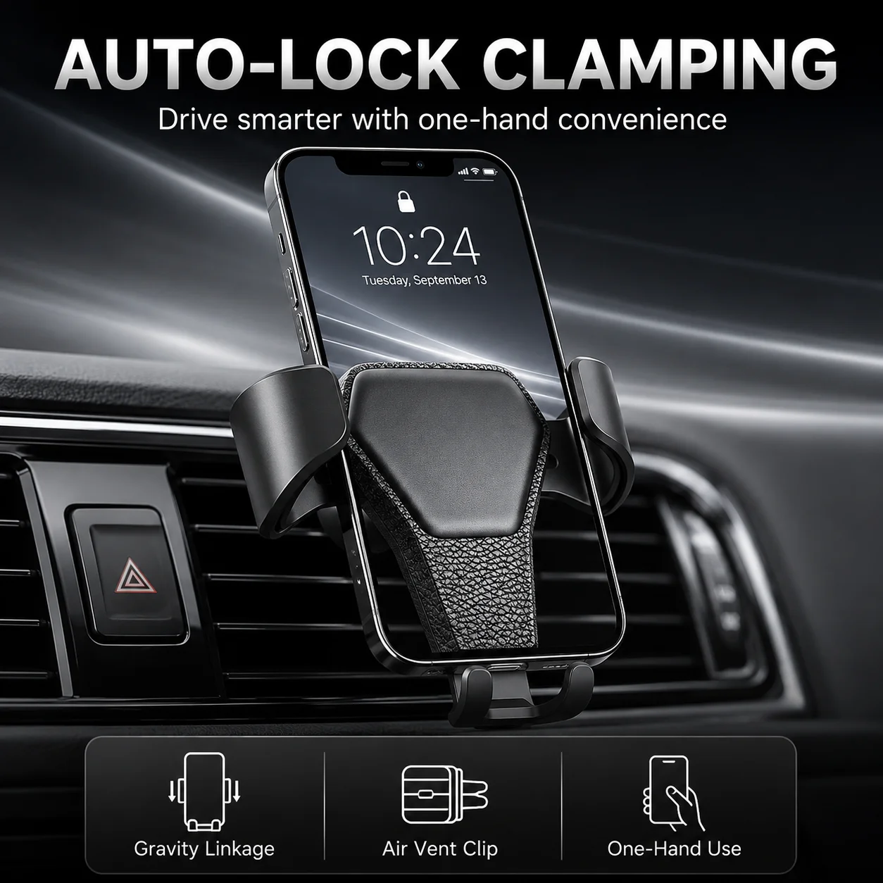 Universal Air Vent Gravity Lock Car Phone Holder